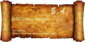 Bárdos Amina névjegykártya